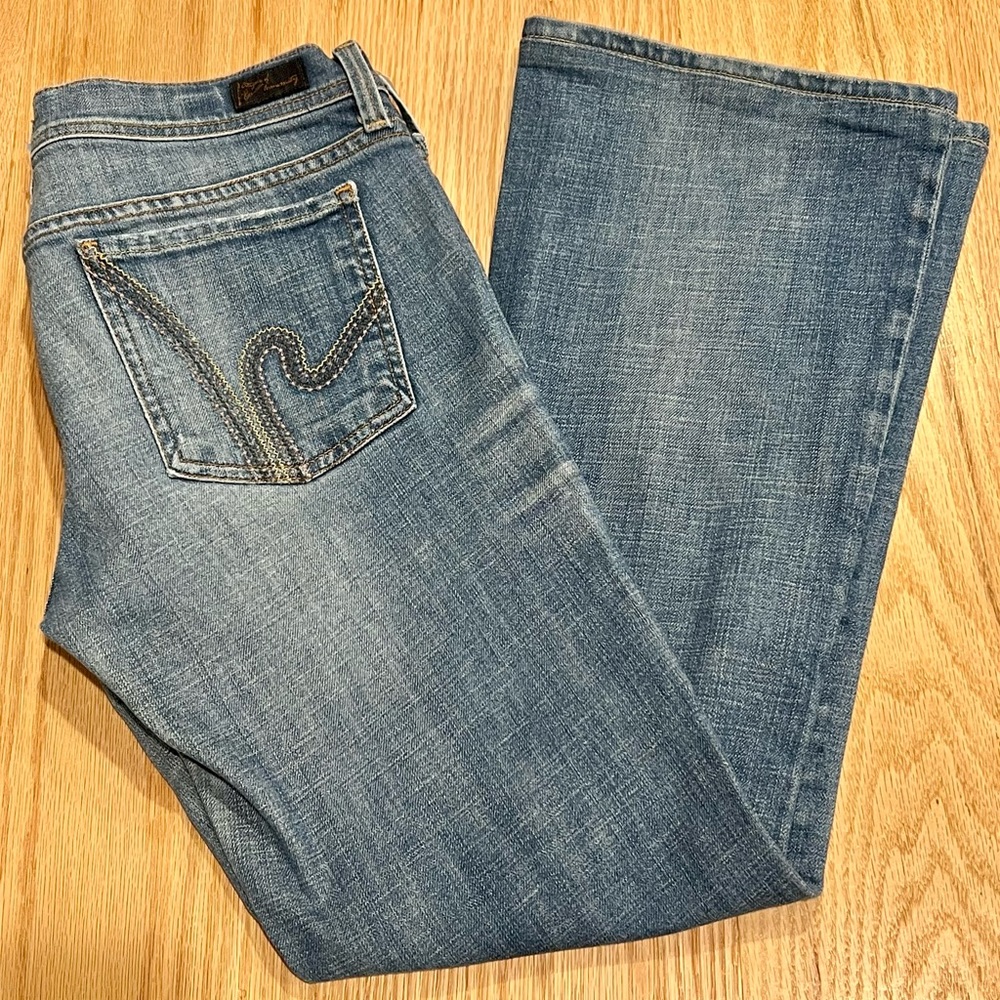 Citizens of Humanity Ric Rac 109 Jeans Sz 31 Low Waist Flare DIstressed Stretch